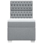vidaXL Sommier à lattes de lit avec matelas Gris clair 90x200 cm Tissu
