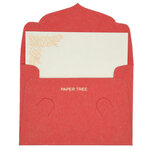 PAPERTREE GAÏA 5 x Mini Enveloppe Message + carte 8 5x6cm Ivoire/rouge