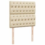 vidaXL Sommier à lattes de lit avec matelas Crème 90x200 cm Tissu