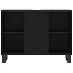 vidaXL Armoire de salle de bain noir 80x33x60 cm bois d'ingénierie