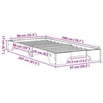 vidaXL Cadre de lit Pin massif 90 x 200 cm Bois massif en pin