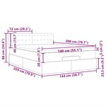 vidaXL Lit ottoman avec matelas et LED taupe 140x200 cm tissu