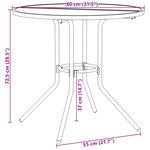 vidaXL Table de patio ronde anthracite acier enduit de poudre