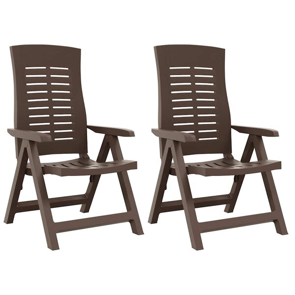vidaXL Chaises inclinables de jardin lot de 2 Plastique Moka