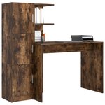 vidaXL Bureau 2 Pièces Chêne fumé