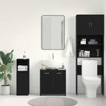 vidaXL Armoire lavabo de salle de bain chêne noir 60x33x60 cm