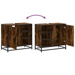 vidaXL Armoire de lavabo de salle de bain chêne fumé 65x33x60 cm