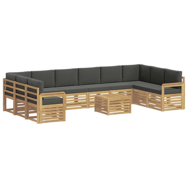 vidaXL Ensemble de canapés d'extérieur 8 Pièces Blanc et Anthracite
