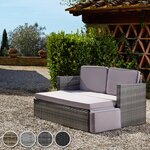 Tectake Canapé de jardin CORFOU modulable - noir