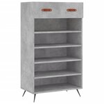 vidaXL Armoire à chaussures gris béton 60x35x105 cm bois d'ingénierie