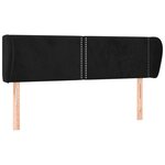 vidaXL Tête de lit avec oreilles Noir 147x23x78/88 cm Velours