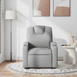 vidaXL Fauteuil de massage inclinable Gris clair Tissu