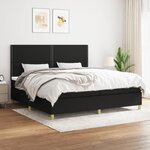 vidaXL Sommier à lattes de lit avec matelas Noir 200x200 cm Tissu