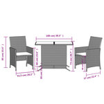 vidaXL Ensemble de bistro 3 Pièces avec coussins beige résine tressée