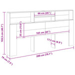 vidaXL Armoire de tête de lit vieux bois 200x19x103 5 cm