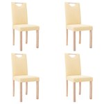 vidaXL Chaises à manger lot de 4 crème tissu