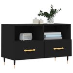 vidaXL Meuble TV Noir 80x36x50 cm Bois d'ingénierie