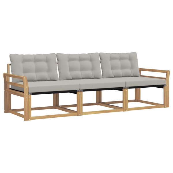 vidaXL Ensemble de canapés d'extérieur 3 pc Blanc et gris clair
