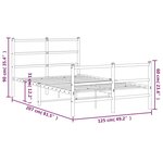 vidaXL Cadre de lit métal avec tête de lit/pied de lit blanc 120x200cm