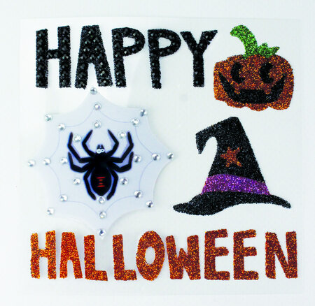 Stickers pailletés Halloween 3 à 6 cm 5 pièces