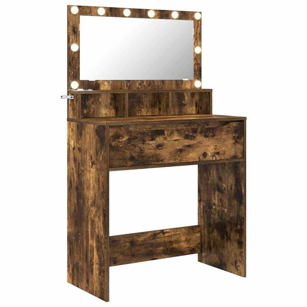 vidaXL Tables de maquillage pour chambre Chêne fumé 80 x 39 6 x 135 cm