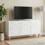 vidaXL Meuble TV 99 x 34 5 x 50 cm Blanc Bois d'ingénierie
