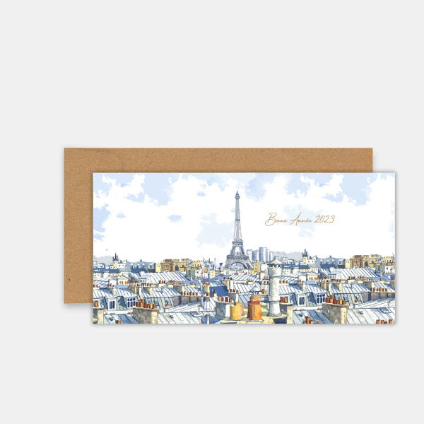 Lot de 5 cartes de voeux toits de paris