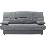 Clic clac 3 places THELMA - Tissu Soro gris moyen - Couchage 125 x 190 cm - 190 x 92 x 96 cm