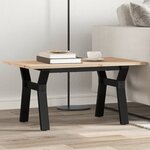 vidaXL Table basse cadre en Y 80x50x40 cm bois de pin massif et fonte