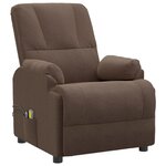 vidaXL Fauteuil de massage marron similicuir daim