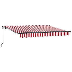 vidaXL Auvent Rétractable Rouge et Blanc 250 x 200 cm