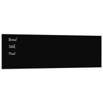 Tableau magnétique panneau écriture école maison bureau mural 100 x 30 cm verre trempé noir 02_0045453