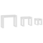 vidaXL Tables gigognes 3 Pièces Blanc Bois d'ingénierie