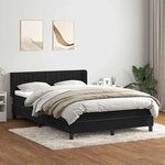 vidaXL Sommier à lattes de lit avec matelas noir 140x210 cm velours