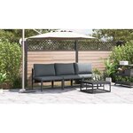 vidaXL Mobilier de jardin avec coussin 3 Pièces Anthracite Acier