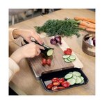 Planche à découper bois acacia FSC - 36 5 x 27 5 cm - Bac récupérateur amovible