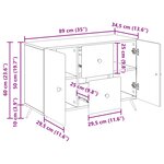 vidaXL Buffet Blanc brillant 89 x 34 5 x 60 cm Bois d'ingénierie