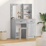 vidaXL Ensemble de Coiffeuse 2 Pièces Sonoma gris 50 x 41 x 135 cm