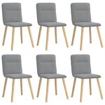 vidaXL Chaises à manger lot de 6 gris clair tissu