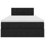 vidaXL Lit de rangement LED avec matelas Noir 120 x 200 cm Tissu