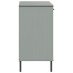 vidaXL Buffet avec pieds en métal Gris 113x40x77 cm Bois massif OSLO