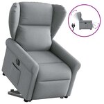 vidaXL Fauteuil inclinable électrique gris clair tissu