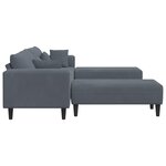 vidaXL Canapé 3 pc Gris foncé Velours