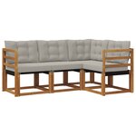 vidaXL Ensemble de canapés d'extérieur 4 pc Gris Naturel et Clair