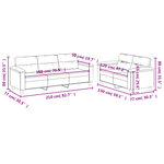 vidaXL Ensemble de canapés 2 Pièces avec coussins beige tissu microfibre
