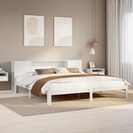 vidaXL Lit bibliothèque sans matelas blanc 180x200 cm bois pin massif