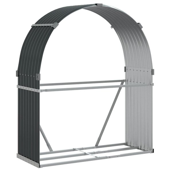 vidaXL Porte-bûches Anthracite 120 x 45 x 140 cm Acier galvanisé