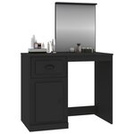 vidaXL Coiffeuse avec miroir noir 90x50x132 5 cm bois d'ingénierie