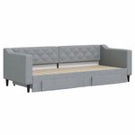 vidaXL Lit de jour avec gigogne et tiroirs sans matelas 80x200 cm