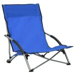 vidaXL Chaises de plage pliables 2 Pièces Bleu Tissu